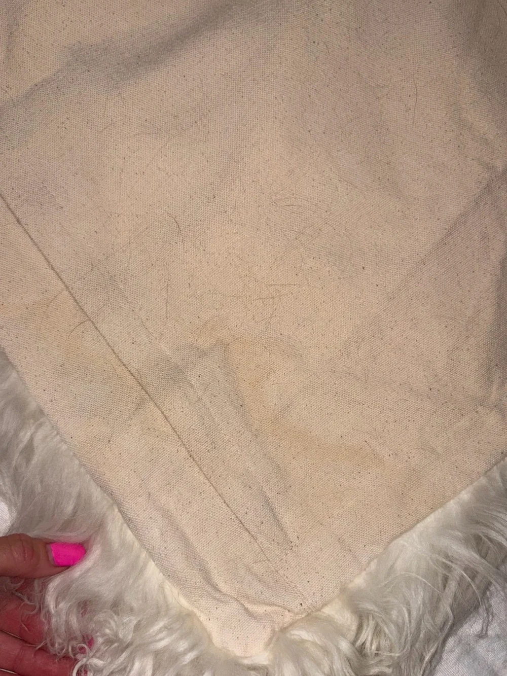 Set of 3 West elm pillow covers lamb fur 24x24” cream ivory luxuriously soft